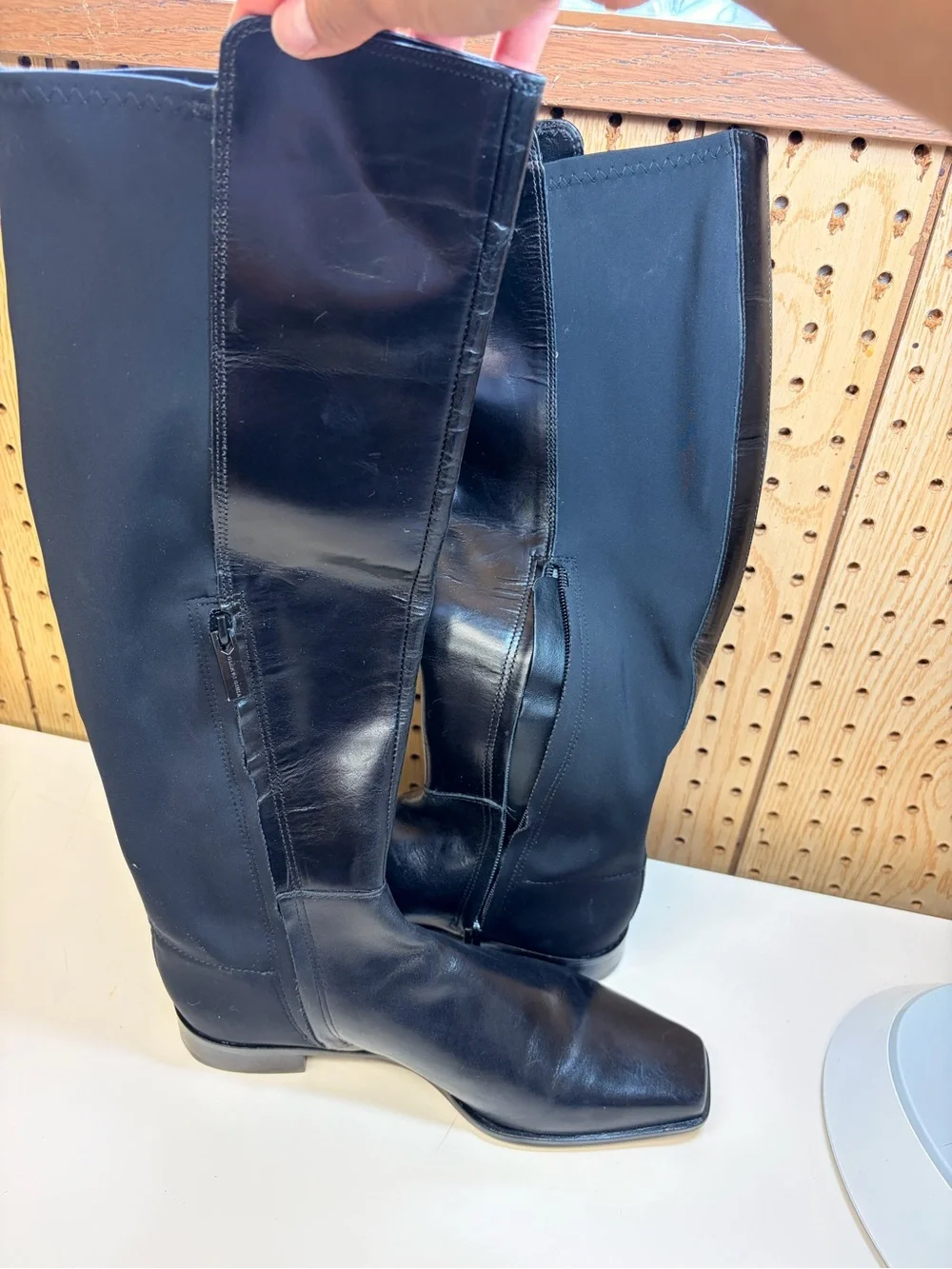 Vince Camuto Liberian Black Over-the-Knee Square Toe Riding Boots
